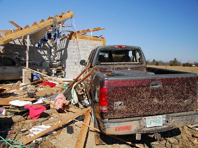 Damage in Lone Grove Oklahoma | Photo taken by National Weather Service Norman, OK
