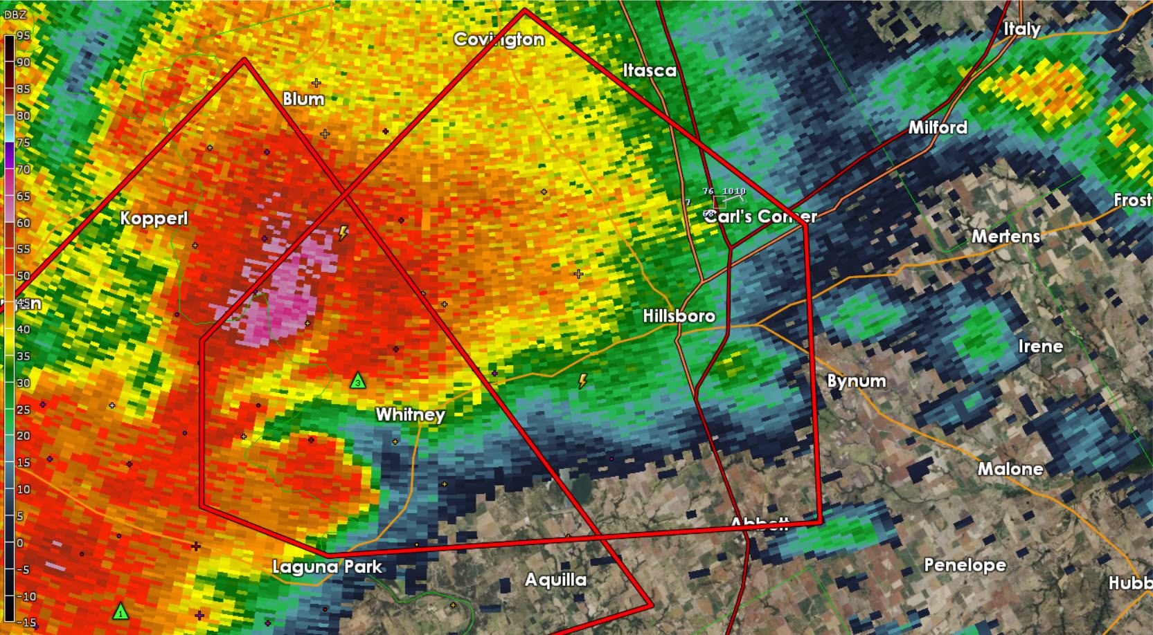 Tornado Warning for Hill County including Hillsboro until 6:30 PM