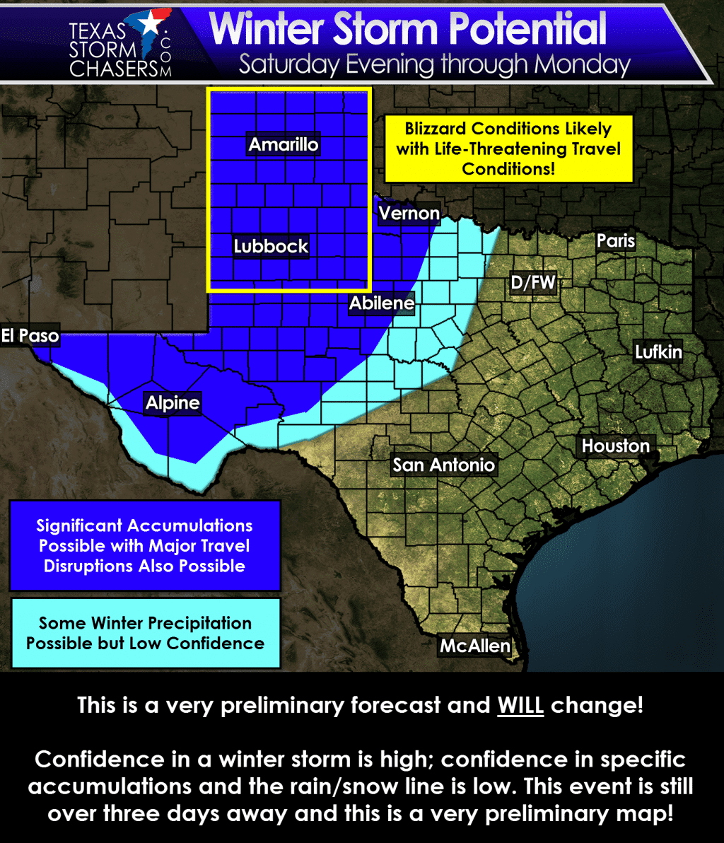 A Winter Storm (BLIZZARD) Will Slam Parts of Texas Sunday & Monday
