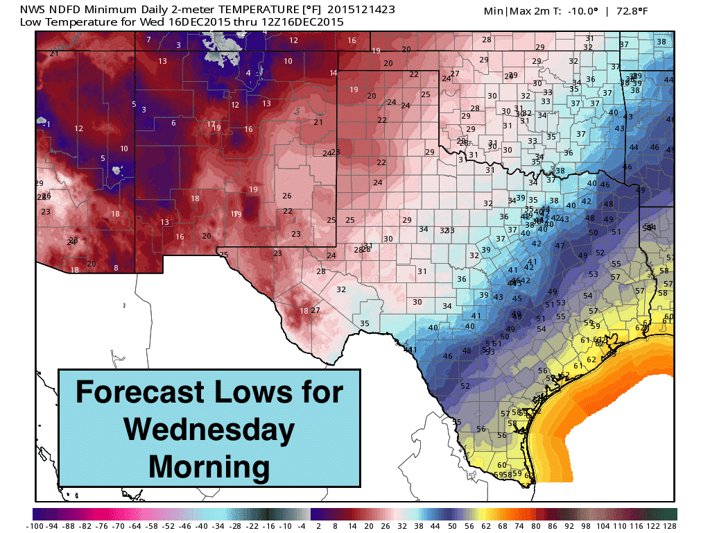 Lows Tuesday Night