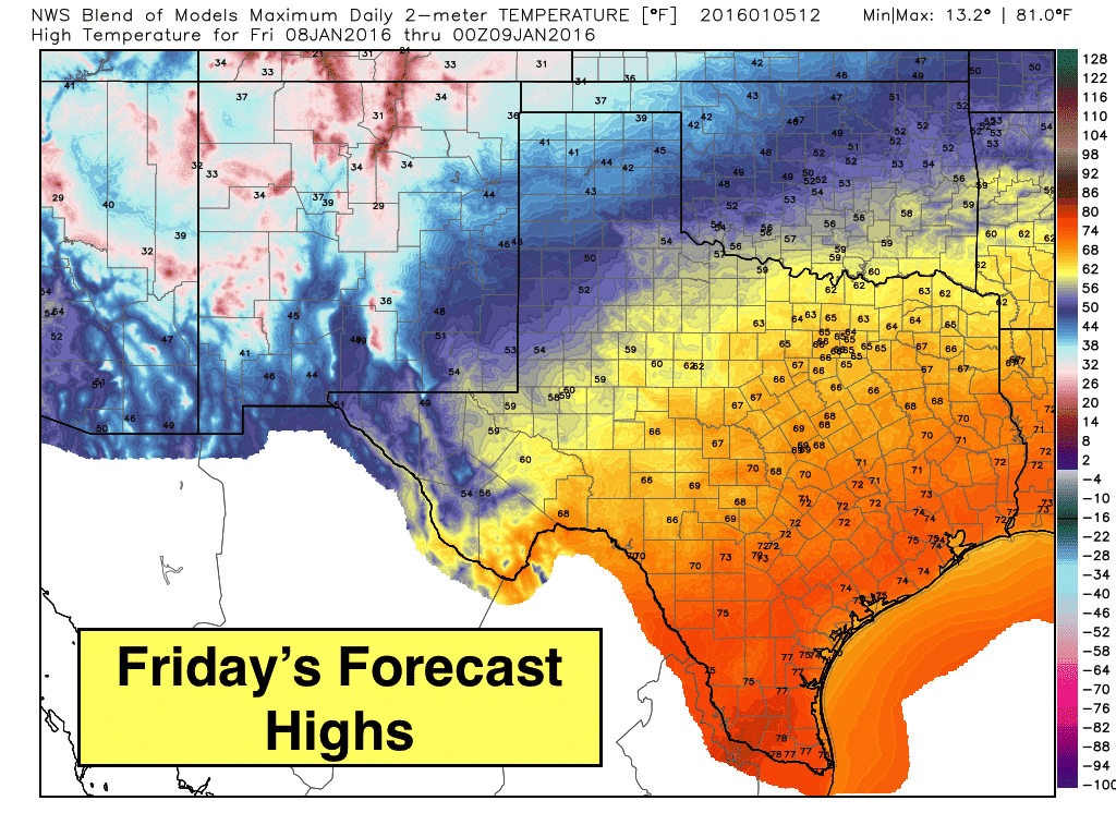 Friday's Highs