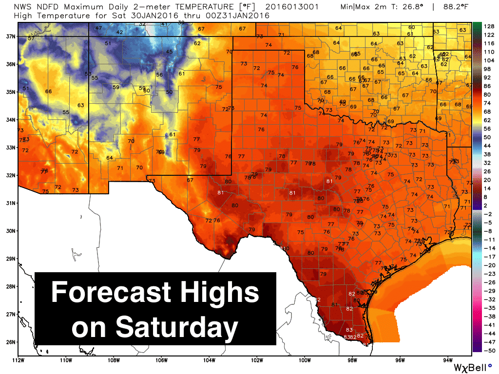 Highs on Saturday