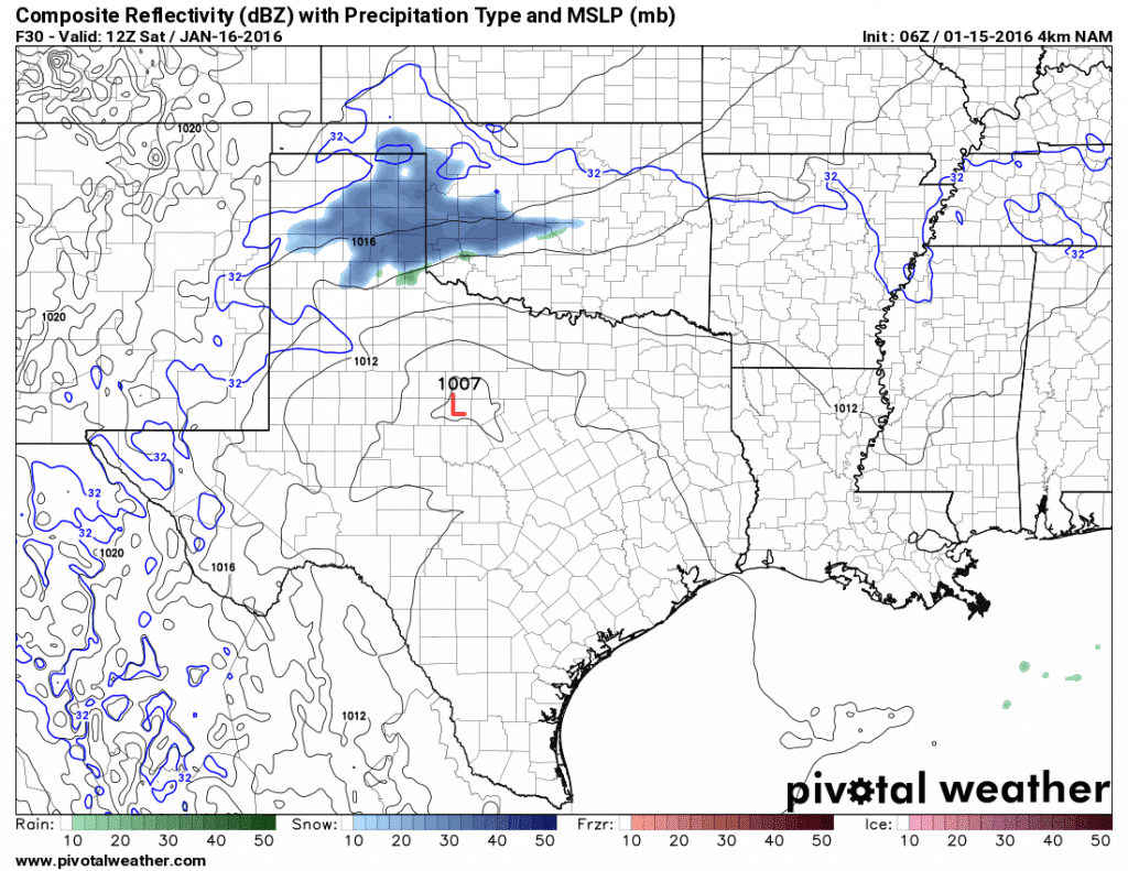 Simulated Radar from 06Z 4KM NAM at 6 AM Saturday