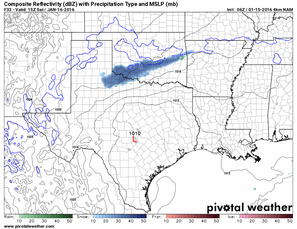 Simulated Radar from 06Z 4KM NAM at 9 AM Saturday