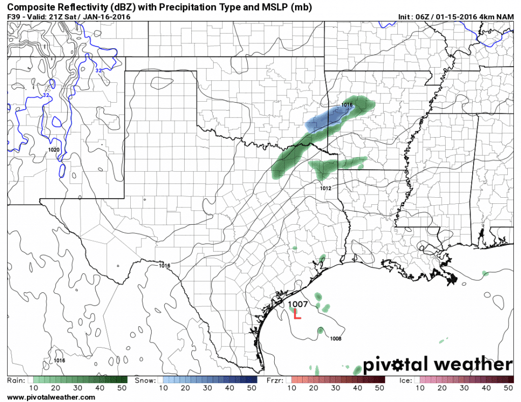 Simulated Radar from 06Z 4KM NAM at 3 PM Saturday