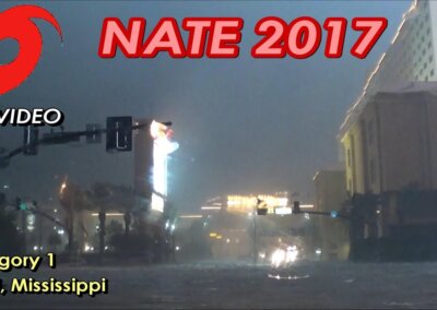 FULL Cat-1 Hurricane NATE Video from Biloxi, MS [10/7/2017] {J}