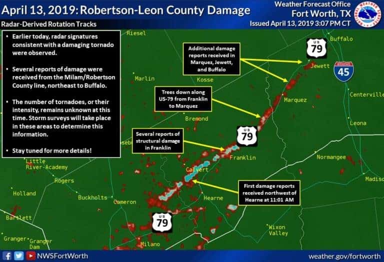 NWS Survey finds EF-3 Tornado Damage in Robertson County