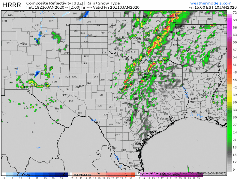 18Z HRRR: Simulated weather model radar this afternoon through tonight. 