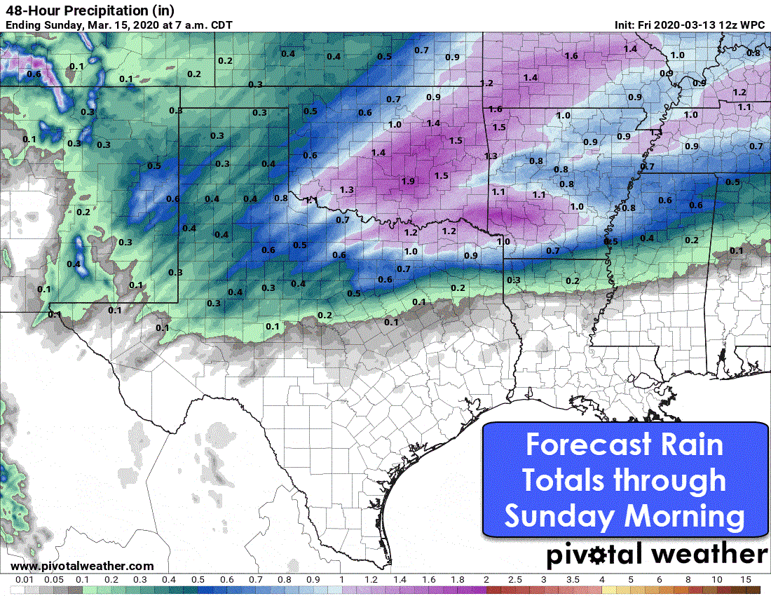 Scattered severe storms later today in the Permian Basin; Wet Week