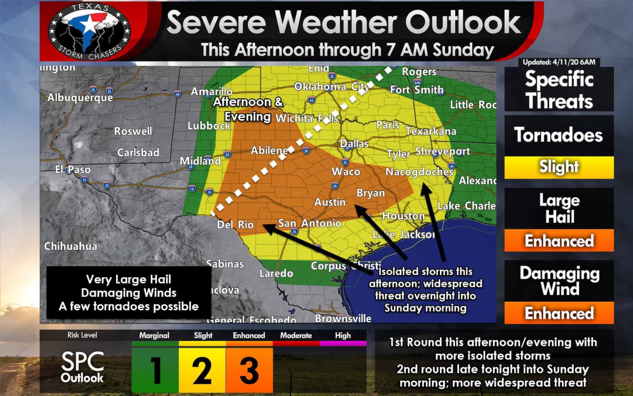 Multiple waves of severe weather possible this afternoon through Sunday morning