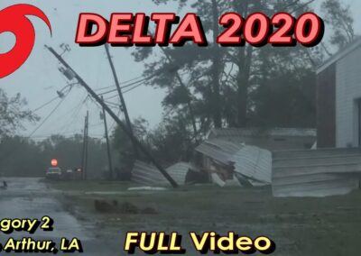FULL Cat-2 Hurricane DELTA Video from Lake Arthur, LA [10/9/2020]