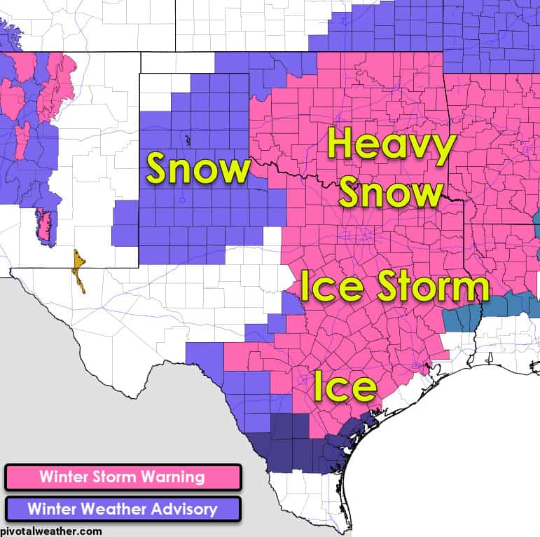 Another Significant Texas Winter Storm Ramps Up This Evening with Snow