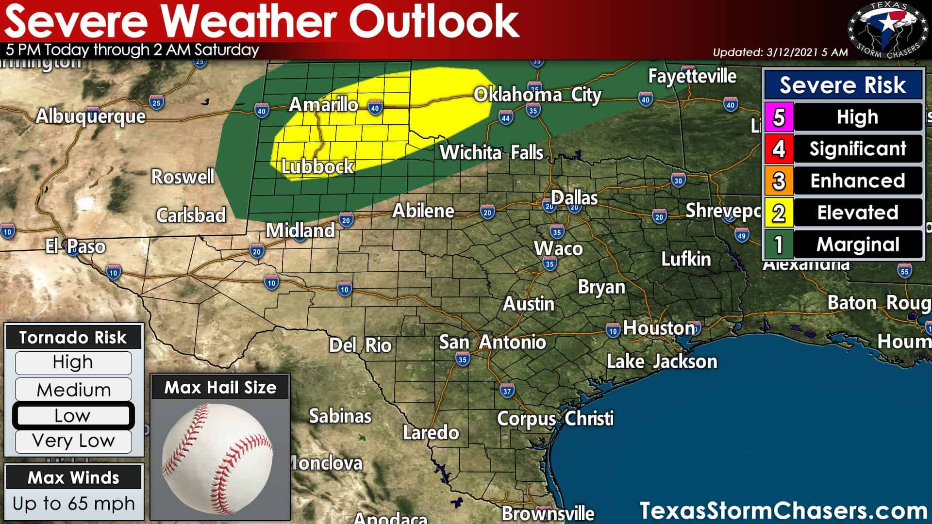 Severe weather threat later Today & Saturday across western 1/2 of Texas