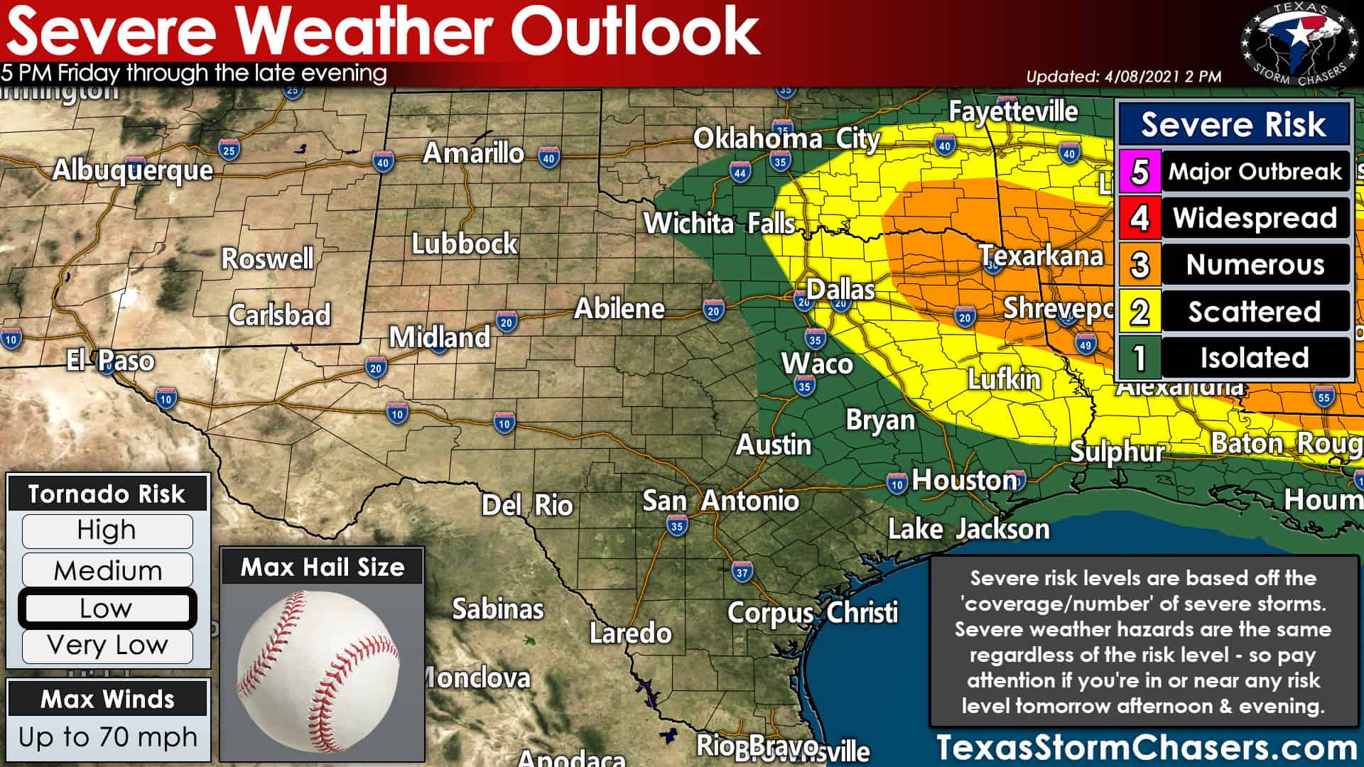 Conditional, but impactful severe storm chances tomorrow evening in North/Northeast Texas