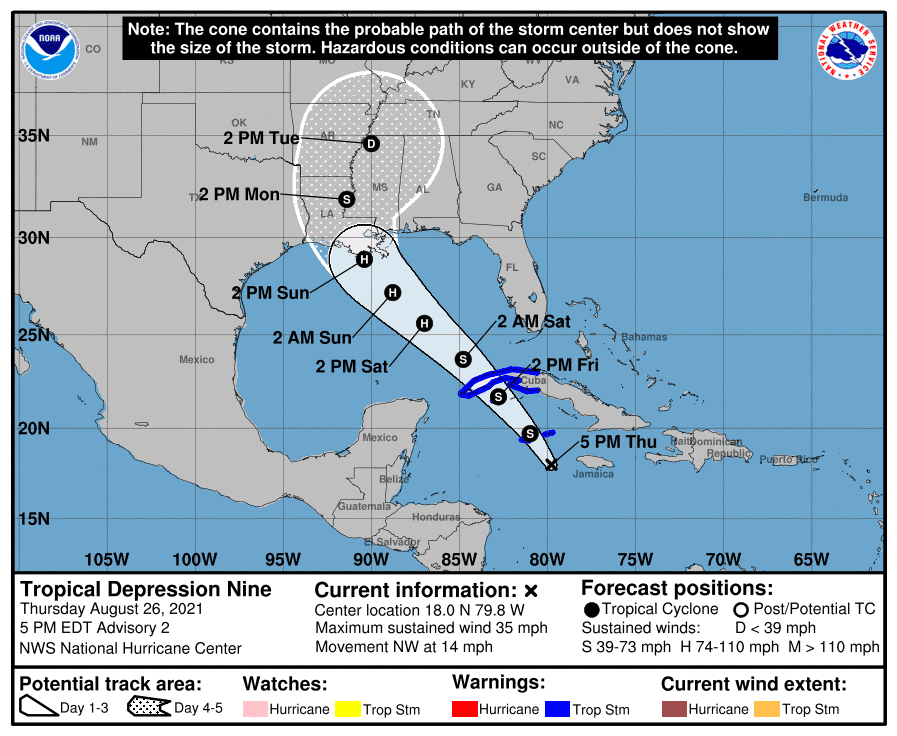 Ida forms in the Caribbean; Threat to Louisiana on Sunday as Major Hurricane