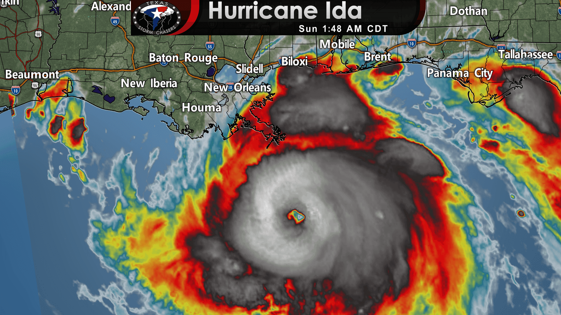 Ida undergoing explosive intensification; now a Category 4 Major Hurricane