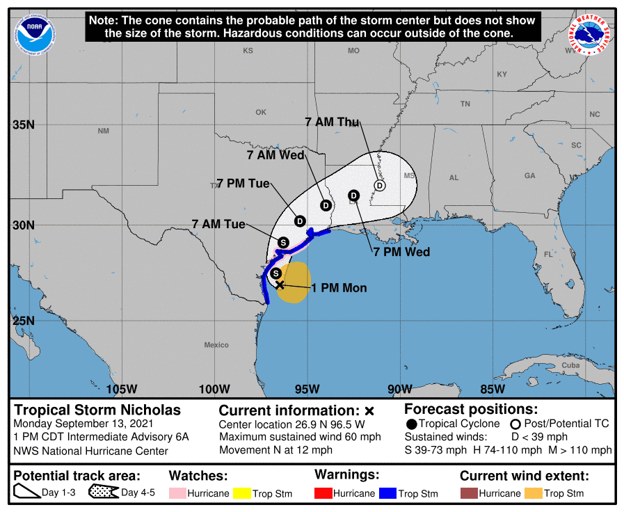 1:30 PM Nicholas Update | Significant flooding threat tonight on Upper Texas Coast