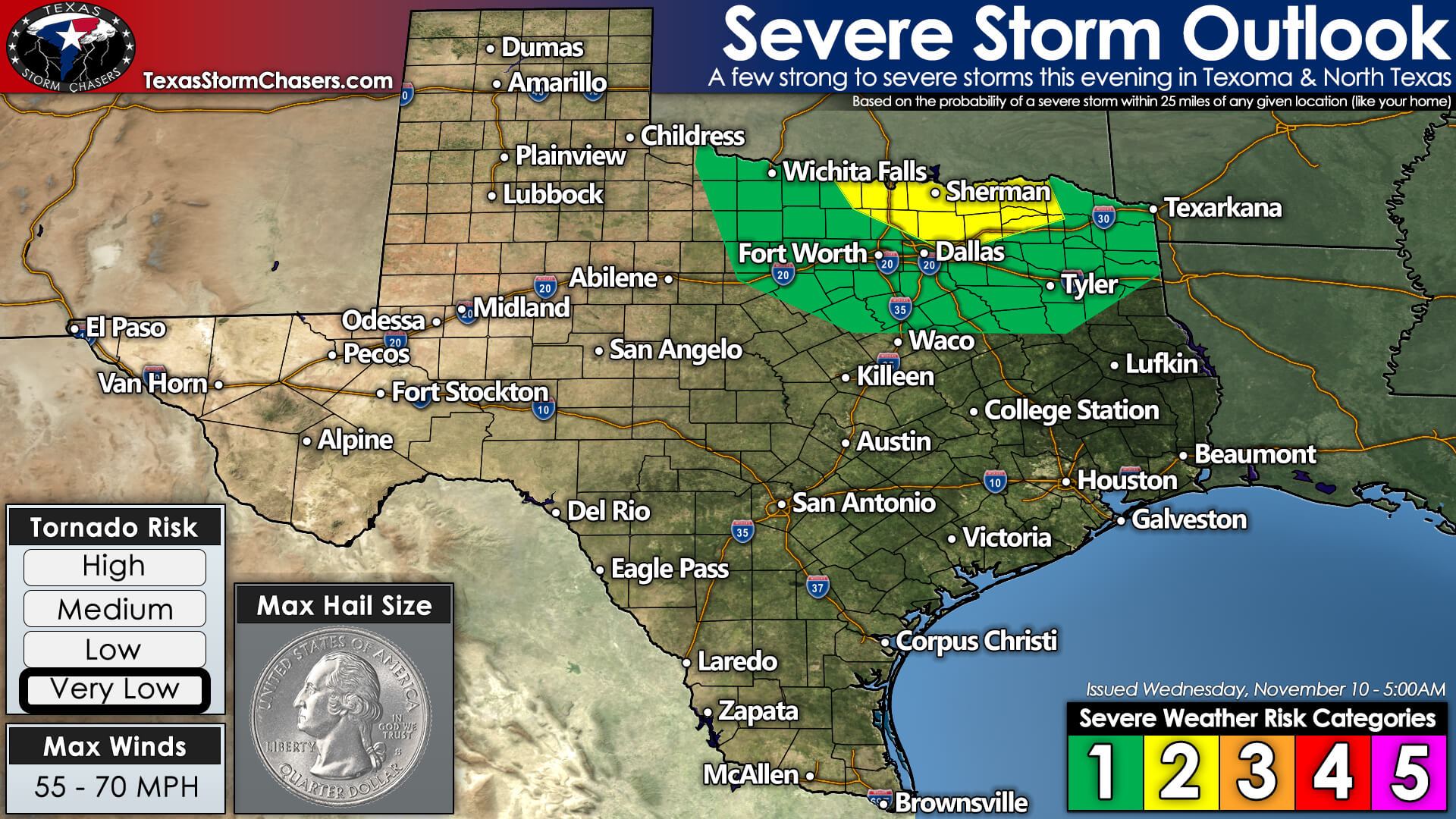 A few severe storms possible tonight in Texoma & North Texas