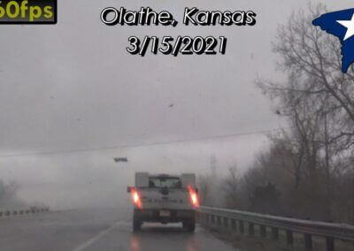 3/15/2021 • Olathe, Kansas CLOSE-UP Weak Tornado & Flying Debris