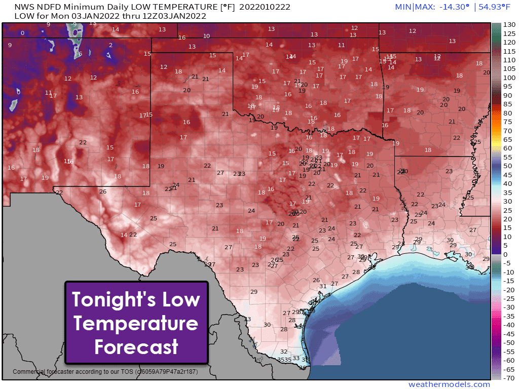 Freeze for most of Texas Tonight; 60s and 70s back on Tuesday