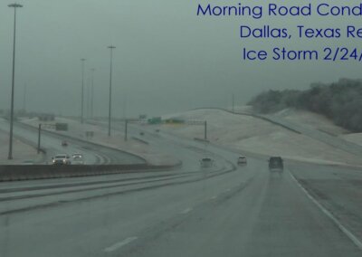 LIVE Icy Road Conditions in Dallas, Texas [2/24/2022] {J}