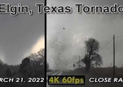 Elgin, TX Tornado Crosses Road at Close Range [4K] – March 21, 2022