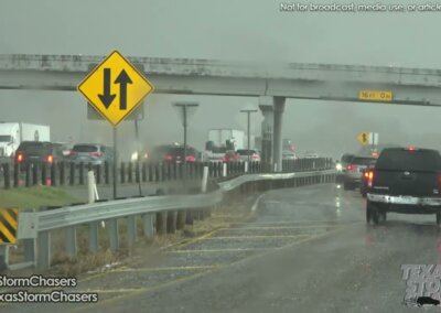 Severe Hail, People Hiding Under Bridges during Texas Storm Chase
