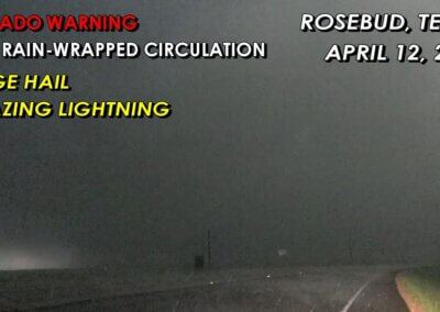 Tornado Warning, Baseball Hail & Lightning in Rosebud, Texas (4/12/2022) {Jason}