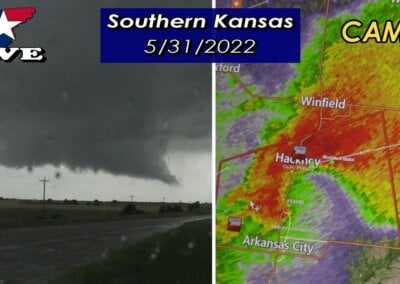 5/31/22 LIVE CAM 2 • Tornadic Storms near Oklahoma-Kansas Border! {S}