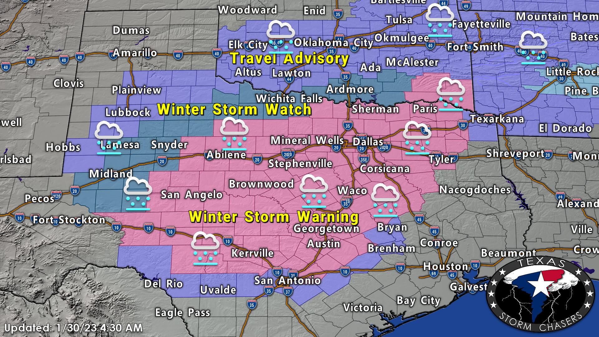 Major Texas Winter Storm TodayWednesday (Texas Weather Roundup 1/30/2023)