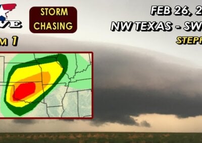 2/26/23 LIVE CAM 1 • Tornado Watch TX/OK & Evening Derecho Risk {S}