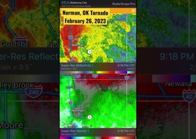 Norman, OK Tornado on Radar – 2/26/2023