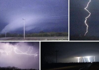 Tornado-Warned Storms & Wild Lightning in OK on 2/15/2023!