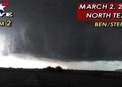 3/2/23 LIVE CAM 2 • Tornado Watch / Brief Tornado in Tioga, TX {S}