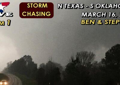 LIVE CHASING (Cam 1) • OK/TX Border Tornado & Hail Risk!
