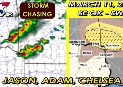 LIVE CHASING • Southeast Oklahoma Large Hail Risk (3/11/2023)