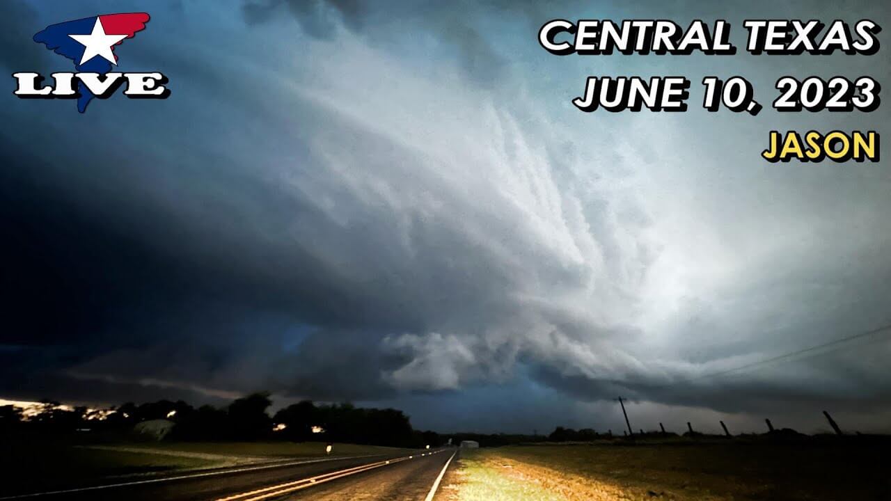 LIVE 6/10/23 • Shelf Cloud and Lightning Barrage near Kosse, TX {Jason}