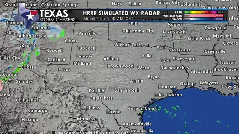 Our second storm system will move from west to east across Texas on Thursday through Friday morning. Rain will mix with or change to snow in the Panhandle, and perhaps parts of West Texas. Rain is expected elsewhere. All rain exists Texas to the east by Friday afternoon.