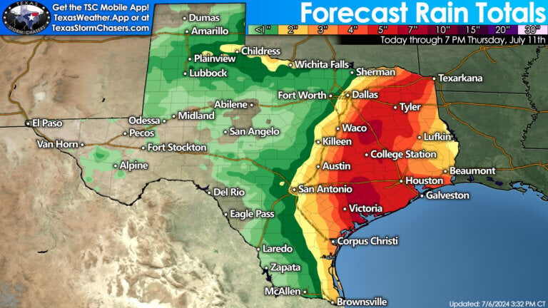 Flash and urban flooding, some of which may be locally considerable, is likely across portions of the Texas Gulf Coast and eastern Texas beginning late Sunday through the middle of next week. River flooding is also possible.