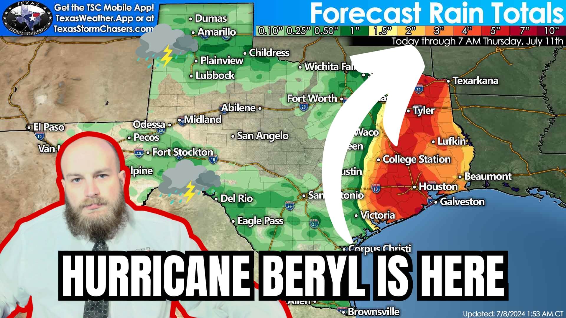 Texas Landfall Hurricane Beryl Bringing Hazardous Impacts Today