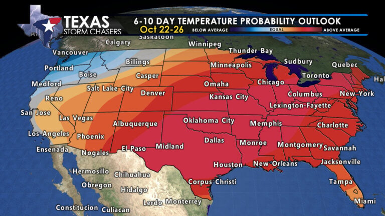 Most of the United States, including Texas, are likely to see above-average temperatures next week.