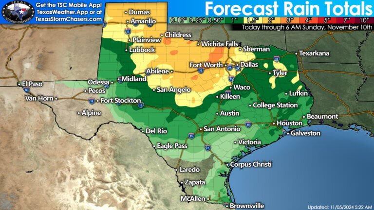 Wet weather returns to Texas on Thursday, Friday and Saturday. The heaviest rainfall will likely occur in the Texas Panhandle, West Texas, Big Country, Northwest Texas, Texoma and North Texas regions, where several inches of rain may fall.