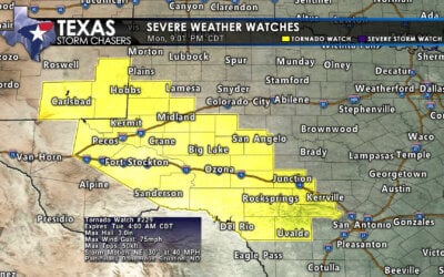 Tornado Watch from Permian Basin to Edwards Plateau through 4 AM Tuesday