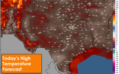 Monsoon Kickstarts in Western Texas; Slightly ‘Less Hot’ Statewide Today