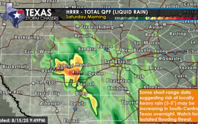 Heavy Rain Risk Increasing in South-Central Texas Overnight
