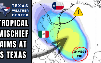 Tropical System in Bay of Campeche Could Boost Texas Rain Chances beginning Tomorrow